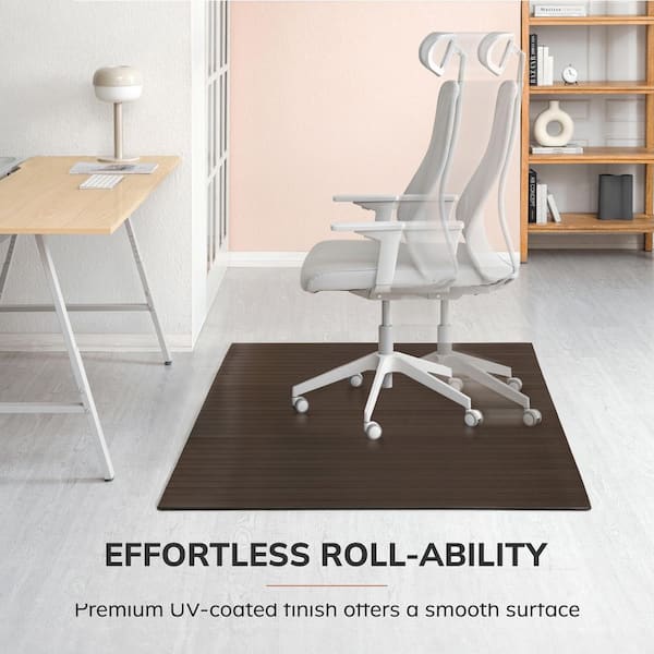 Anji Mountain Espresso 72 in. x 48 in. Indoor Bamboo Chair Mat