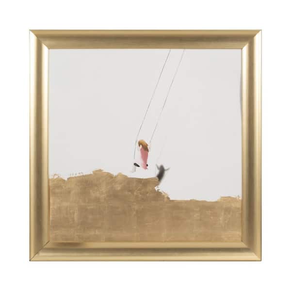 Liv & Skye Gold Framed Abstract Swing Set Canvas Art Print 47 in. x 47 in.