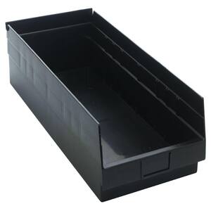 Conductive Shelf 18 Qt. Storage Tote in Black (6-Pack)