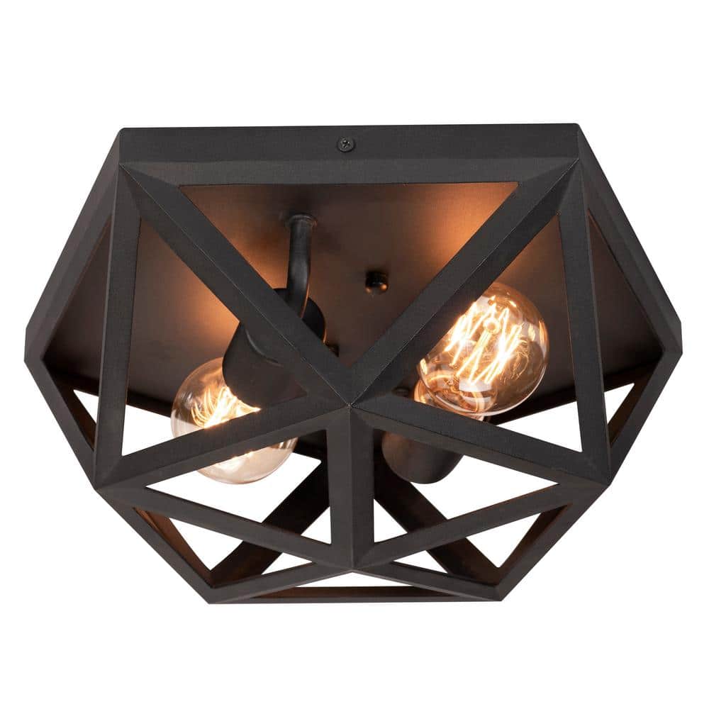 Kai 12.25 in. 2-Light Black Flush Mount price history on PriceWatchPro