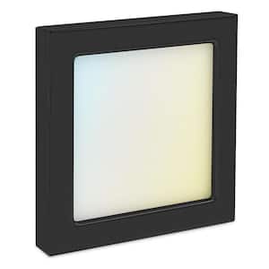 4 In. Square Black Modern Flush Mount Ceiling Light LED Integrated 10W 600LM 5CCT 2700K-5000K Dimmable ETL