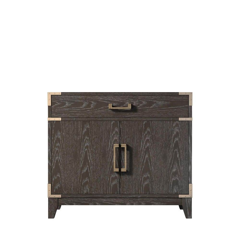 Fossa 36 in. Bath Vanity Cabinet without Top in Brown Oak Assembled