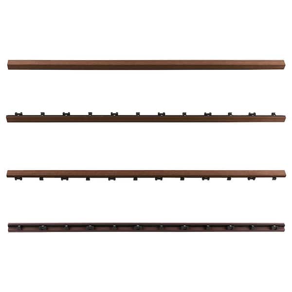 1/12 ft. x 3 ft. Quick Deck Composite Deck Tile Straight Trim in Brazilian Ipe (2-Pieces/Box)