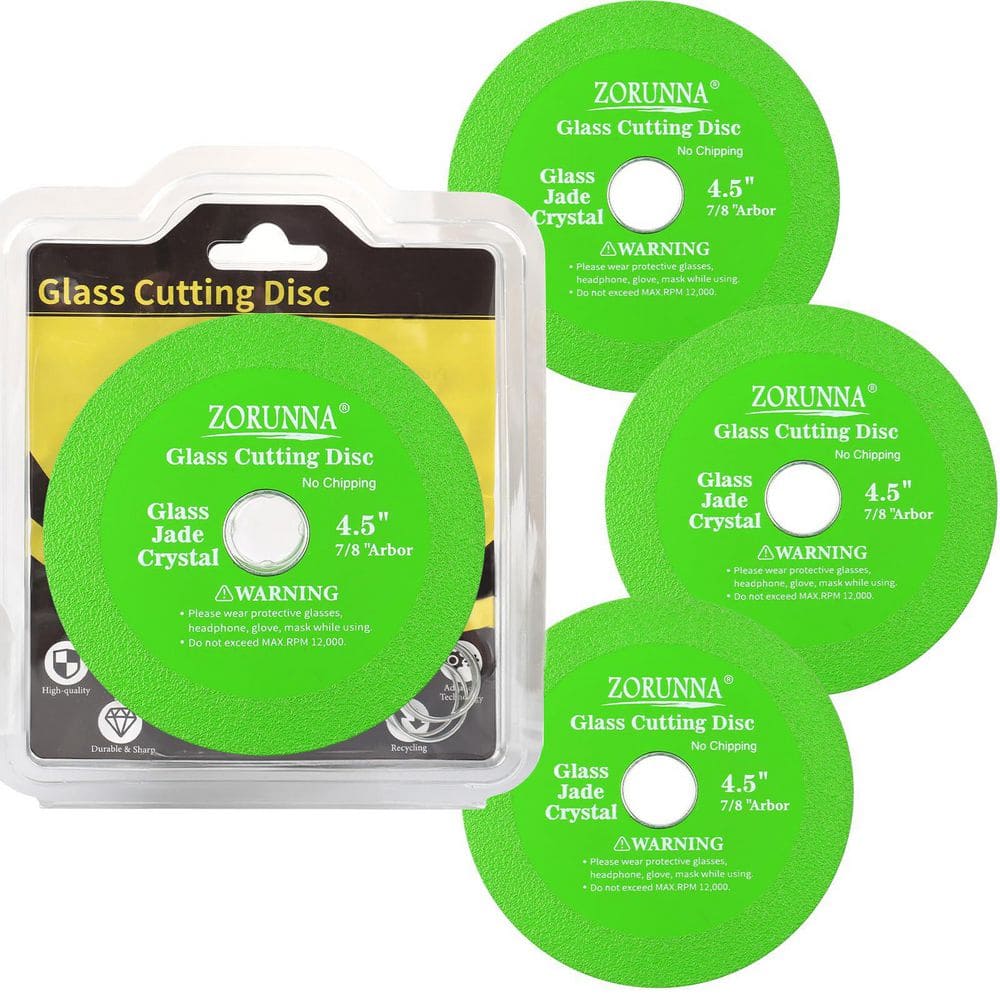 4.5 in. Green Glass Ceramic Diamond Cutting Blade Disc for Grinding Glass, Jade, Crystal, Wine Bottles, Tile (3-Pack) price history on PriceWatchPro