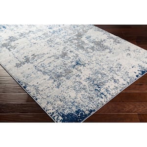 Yamikani Navy 5 ft. 3 in. x 7 ft. 3 in. Abstract Distressed Area Rug