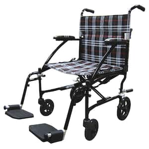 Fly Lite Ultra Lightweight Plaid Transport Wheelchair
