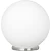 Eglo Rondo 7.88 in. W x 8.25 in. H Satin Nickel Table Lamp with Frosted Opal Glass Shade 85264A