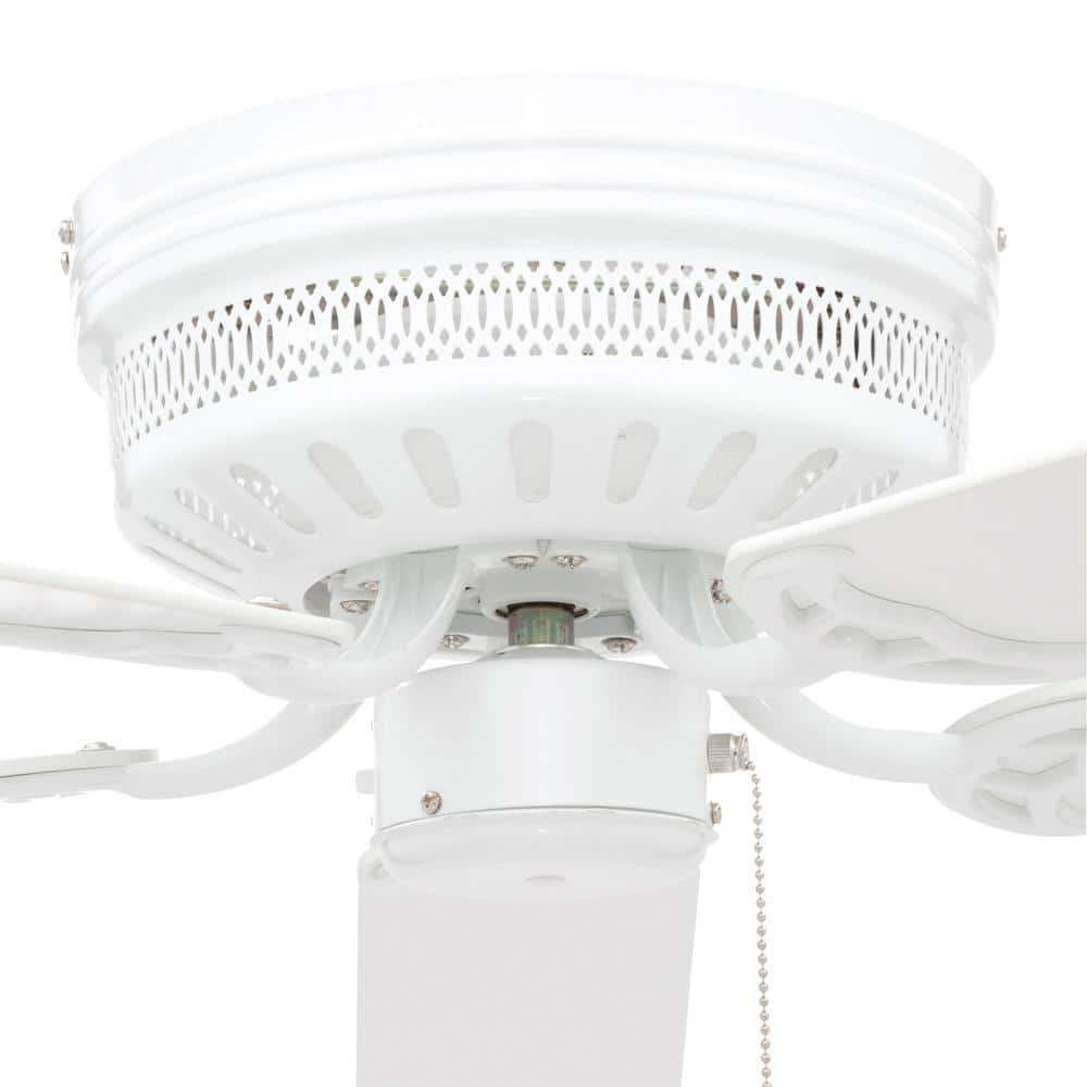 AirPro 52" White Low Profile Reversible Blade Ceiling Fan