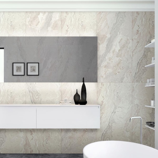Apollo Tile Splendor Beige 24-in x 24-in Matte Porcelain Marble Look Floor and Wall Tile (11.62-sq. ft/ Carton)