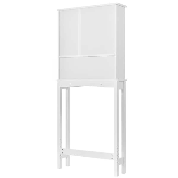 24.75 in. W x 7.5 in. D x 30.25 in. H Bathroom Storage Wall Cabinet in  White with 3 Storage Basket, Mirror, Doors, Shelf LN20233388 - The Home  Depot