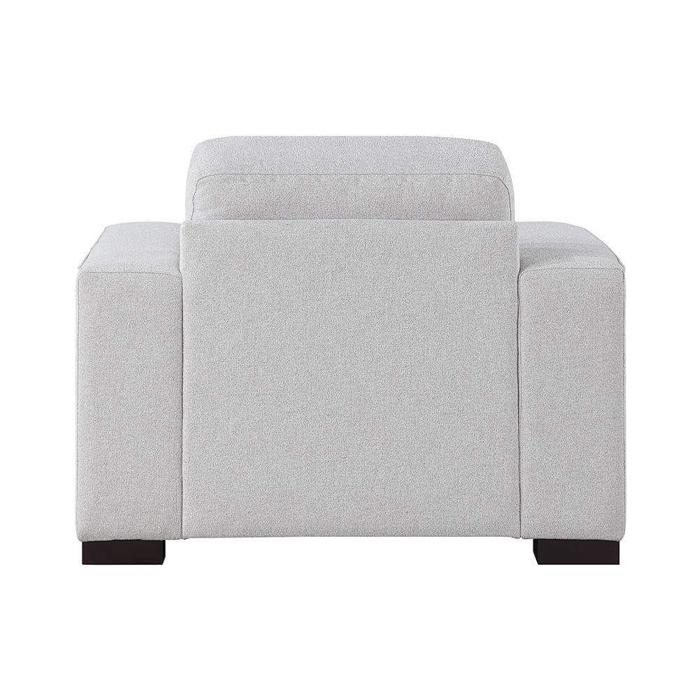 Solaris 44" Gray Fabric and Wood Accent Chair