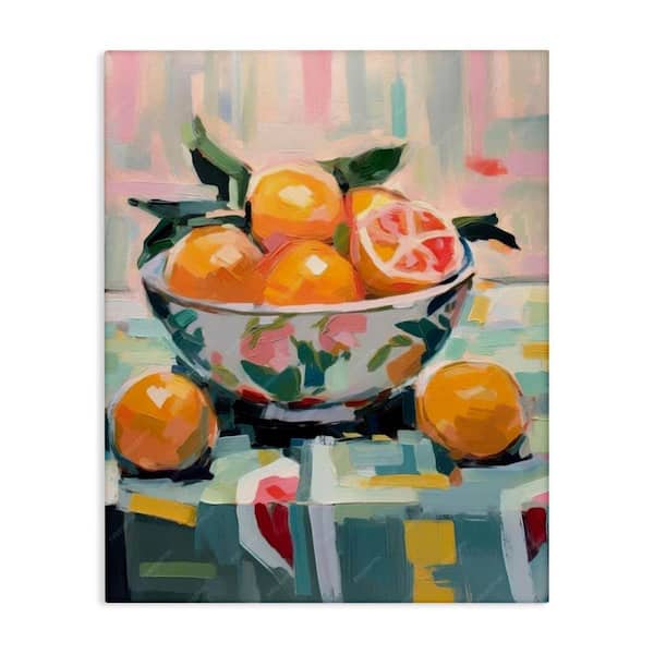 Stupell Industries Kitchen Bowl of Oranges by LSR Design Studio Unframed Food Graphic Art Print 48 in. x 36 in.