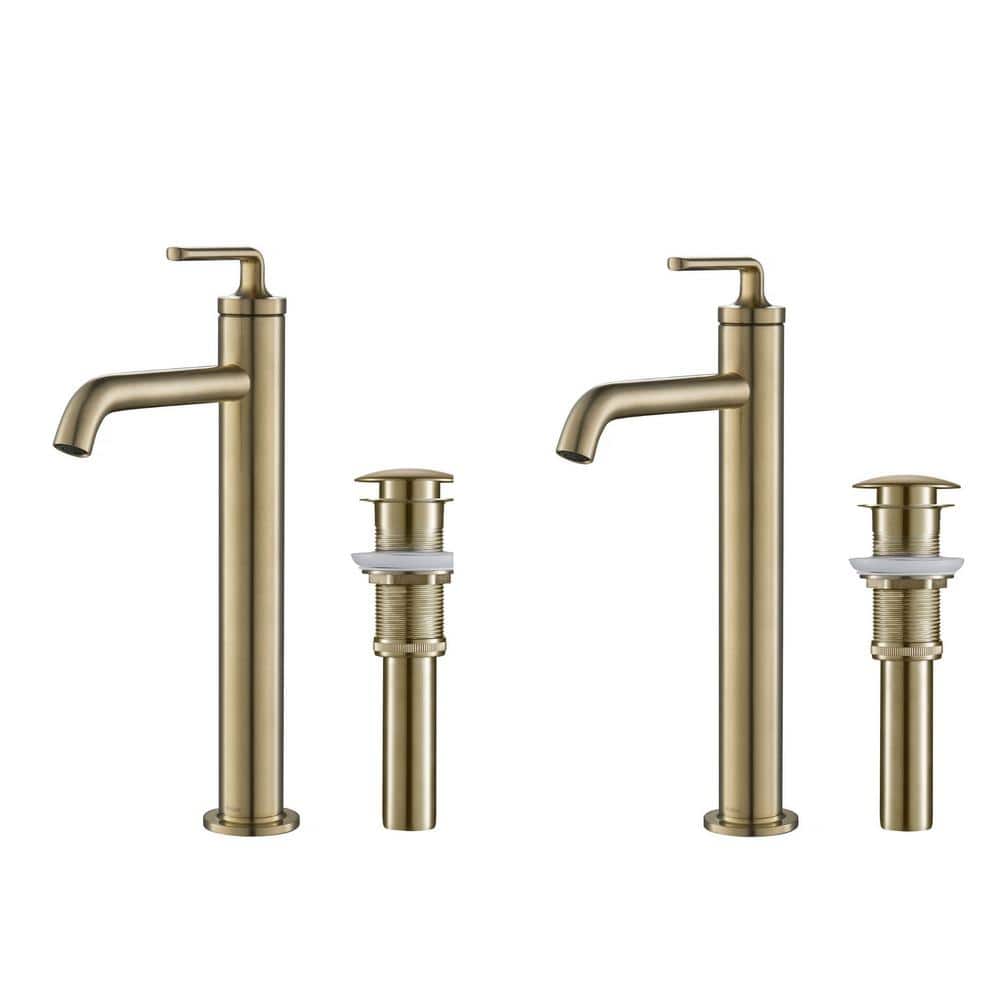 Ramus Vessel Chrome Single Handle Bathroom Faucet with Pop-Up Drain