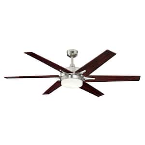 Cayuga 60 in. LED Brushed Nickel Smart Ceiling Fan with Light Kit and Remote Control