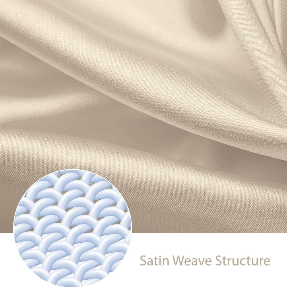 Ivory Queen 4-Piece Silky Satin Bed Sheet Set
