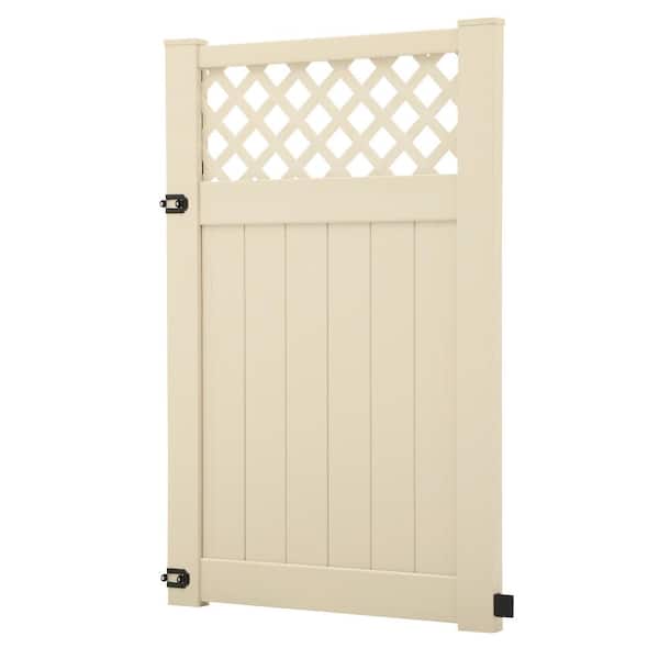 Valley 4 ft. W x 6 ft. H Sand Vinyl Un-Assembled Fence Gate