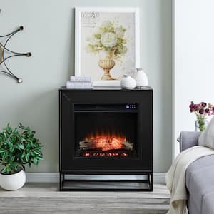 Laire 33 in. Touch Panel Electric Fireplace in Black