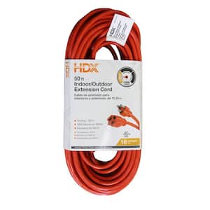 50 ft. 16/3 Light-Duty Indoor/Outdoor Extension Cord, Orange