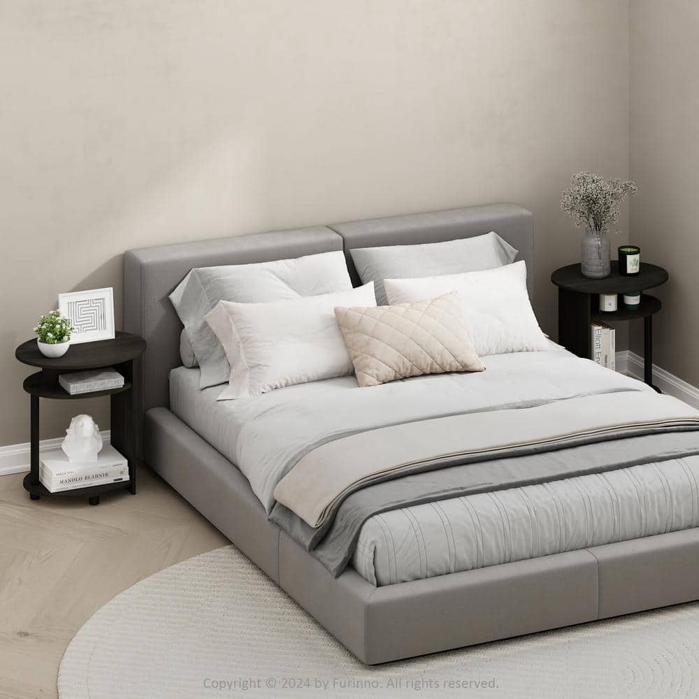 Furinno Tidur Walnut 18.9 in. W Nightstand (Set of 2) N215080WNBK