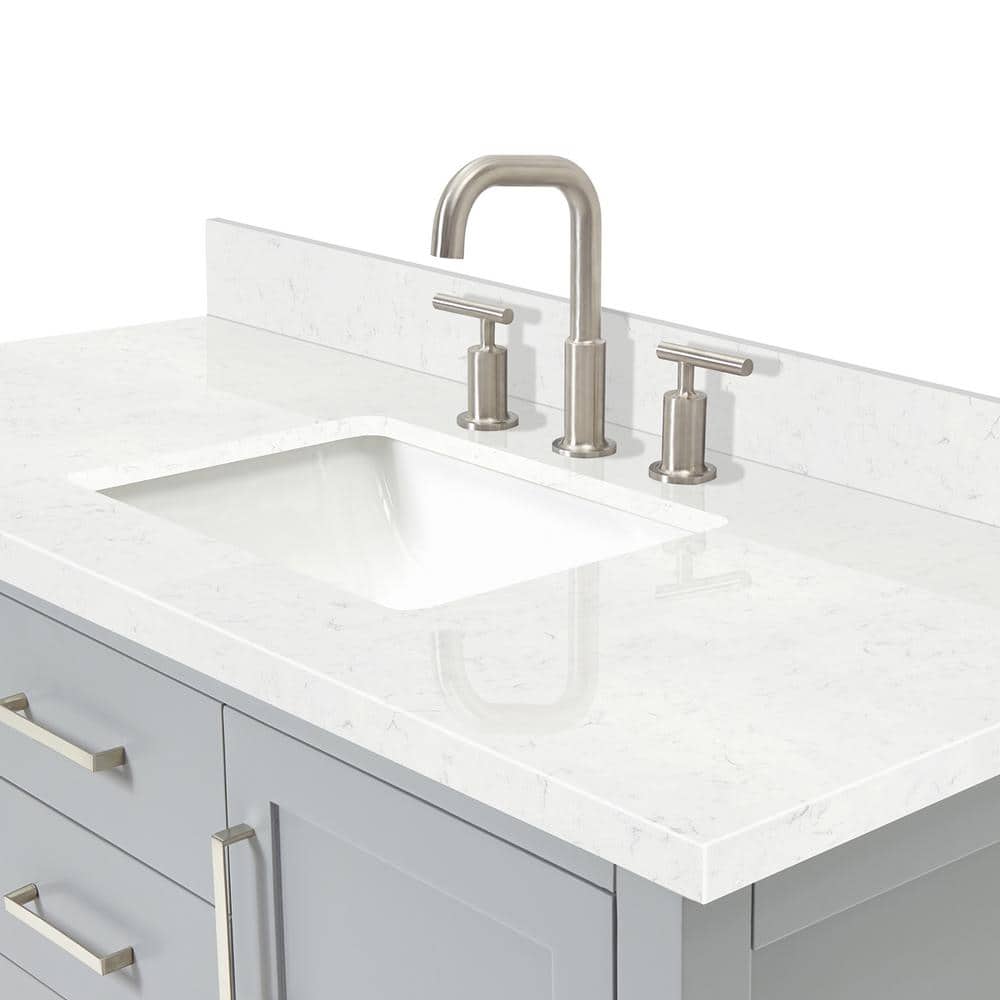 Bayhill 48" Gray Wood Single Vanity with Quartz Top