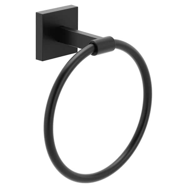 Triva Wall Mounted Towel Ring in Matte Black