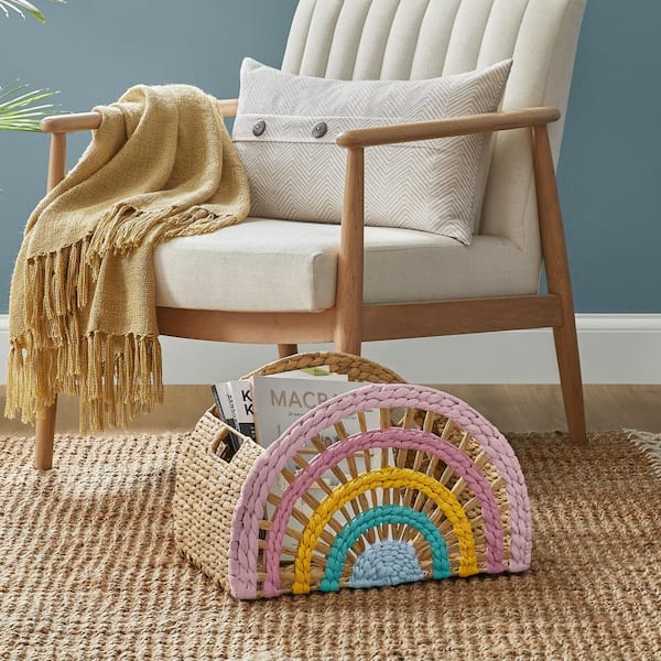 StyleWell Rainbow Water Hyacinth Storage Basket