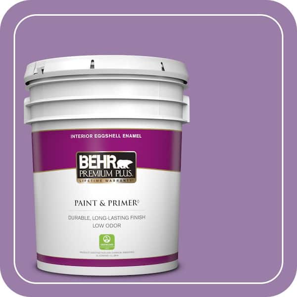 BEHR PREMIUM PLUS 5 gal. #MQ4-61 Lilac Intuition Eggshell Enamel Low Odor Interior Paint & Primer