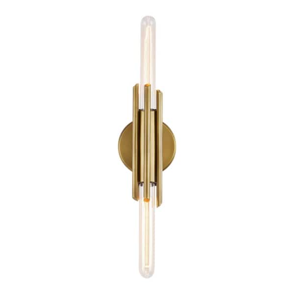 ALORA Torres 11-in 2 Light 60-Watt Vintage Brass Vanity Light