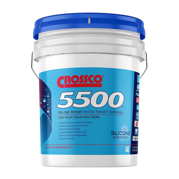 Crossco 5500 100% Acrylic Elastomeric Roof Primer and Sealer 5-Gal.