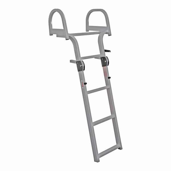 Wide Entry Deluxe Aluminum Folding Dock and Pontoon Ladder-4-Step