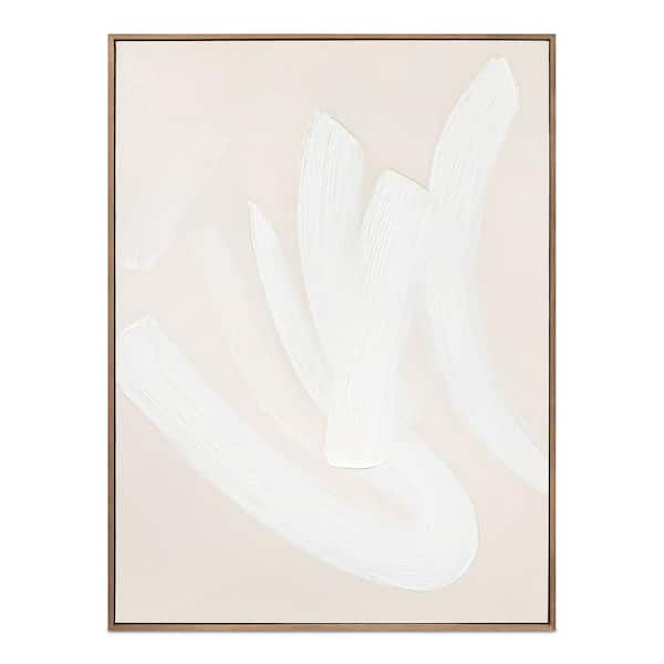 NADAAL STUDIOS Cressida 1 Framed Art Print, Compact Lyrical Acrylic Brush Strokes with Solid Pine Wood Frame 32 in. x 24 in.