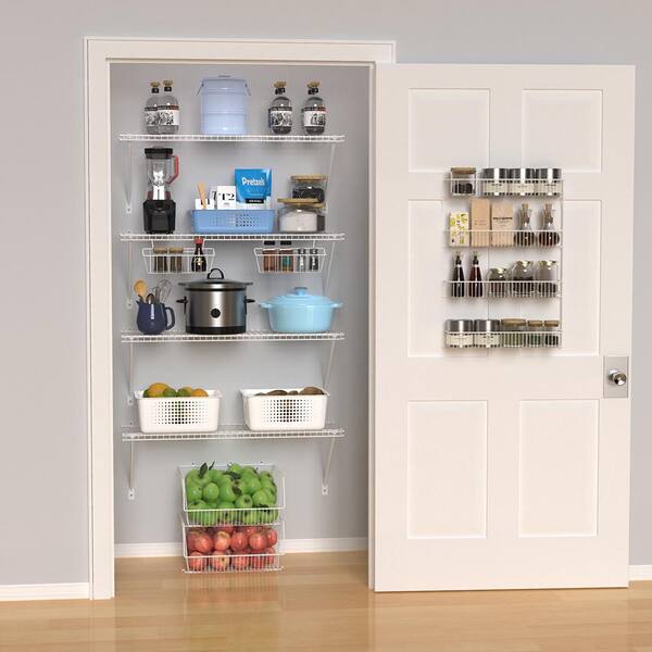 ClosetMaid White Kitchen Laundry Home Pantry Adjustable Shelves Cabinet 