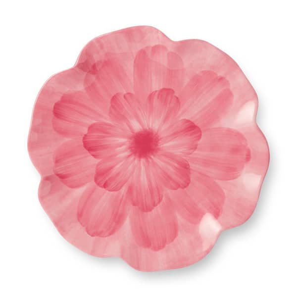 Wildflower Pink Multi-Colored 3-D Floral Salad Plate (Set of 4)