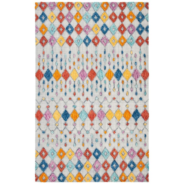 SAFAVIEH Aspen 5 ft. x 8 ft. Light Gray/Blue Abstract Geometric Area Rug