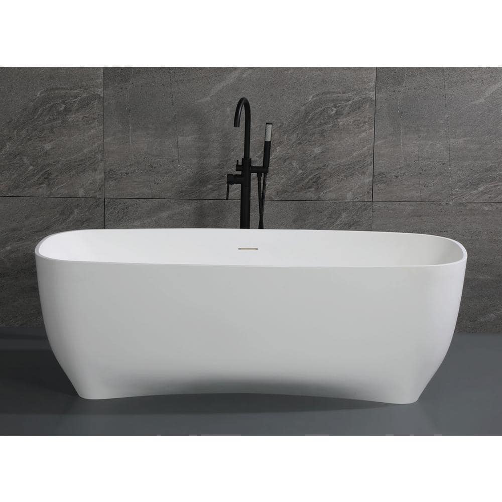 68.4'' White Matte Solid Surface Freestanding Bathtub