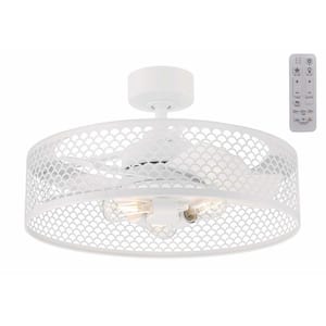 Biscoe 24 in. Indoor/Outdoor Matte White Ceiling Fan with Light and Remote Control Included