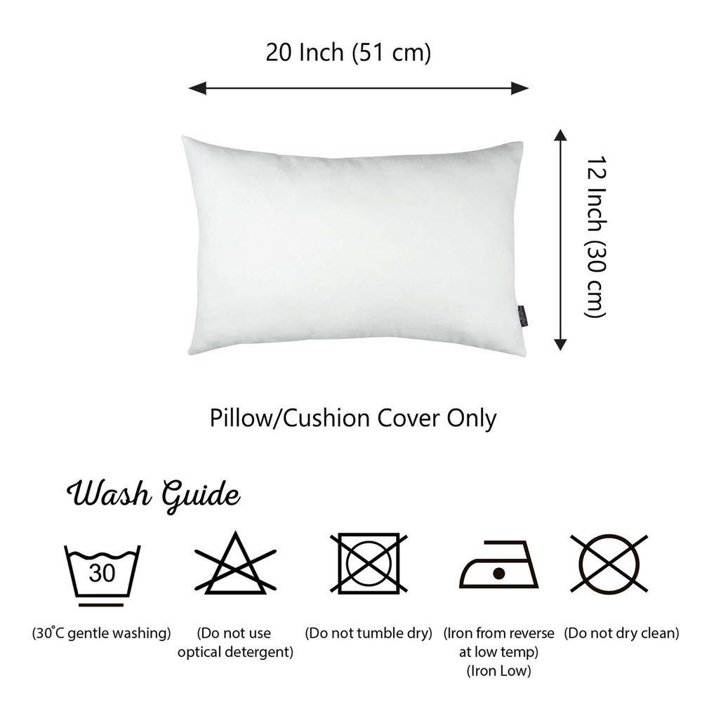 White Polyester Lumbar Pillow Cover Set