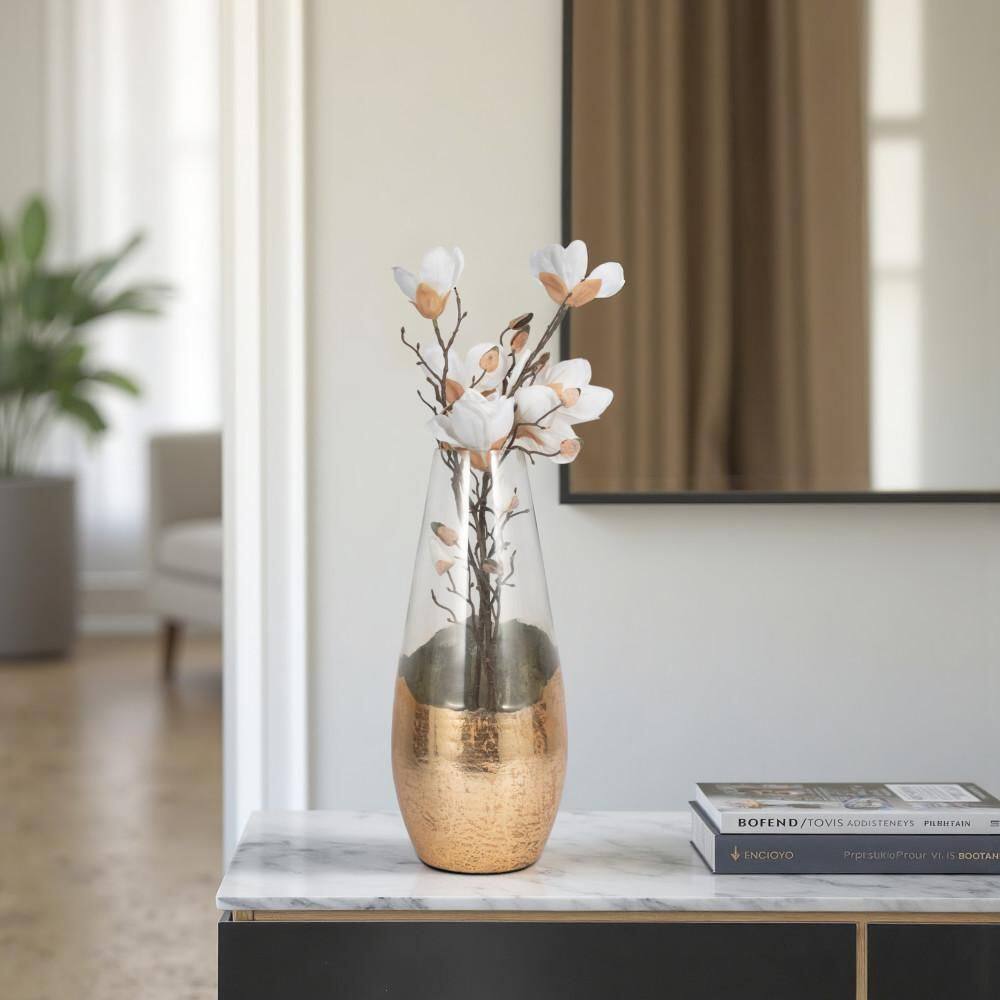 19 in. Clear/Gold Glass Round Dipped Decorative Vase price history on PriceWatchPro