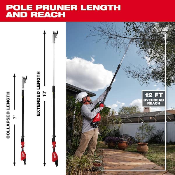 Milwaukee M18 Brushless 18-Volt Cordless Battery Powered Telescoping Pole Pruning Shears w/M18 FORGE XC 8.0 Ah Battery