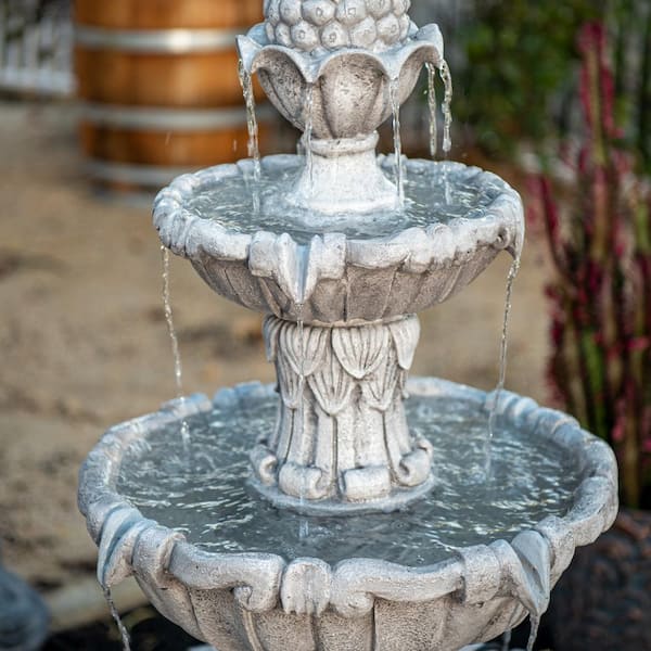 XBRAND 58.3 in. 3-Tier Outdoor Freestanding Water Fountain