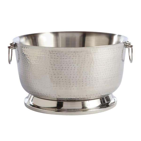 Home Decorators Collection 19 in. D Stainless Steel Hammered Beverage Tub