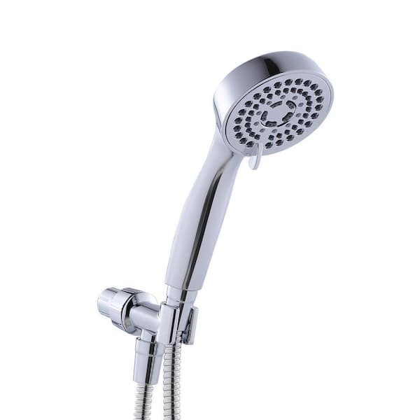Glacier Bay 6-Spray 3.7 in. Single Wall Mount Handheld Adjustable Shower Head 1.8 GPM in Chrome