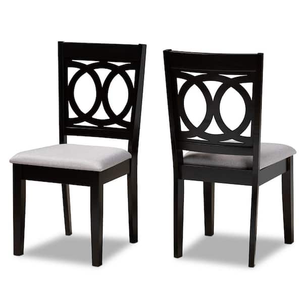 Baxton Studio Lenoir Grey Wood Dining Chairs (Set of 2)