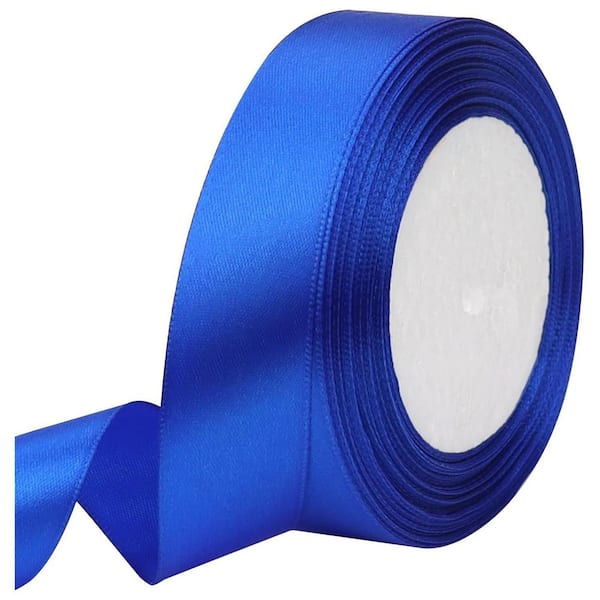 Blue Solid Satin Ribbon 1 in. 25 Yards Polyester Fabric for Gift Wrapping Wedding Christmas Baby Shower Crafts