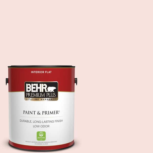 BEHR PREMIUM PLUS 1 gal. #180C-1 Paris White Flat Low Odor Interior Paint & Primer