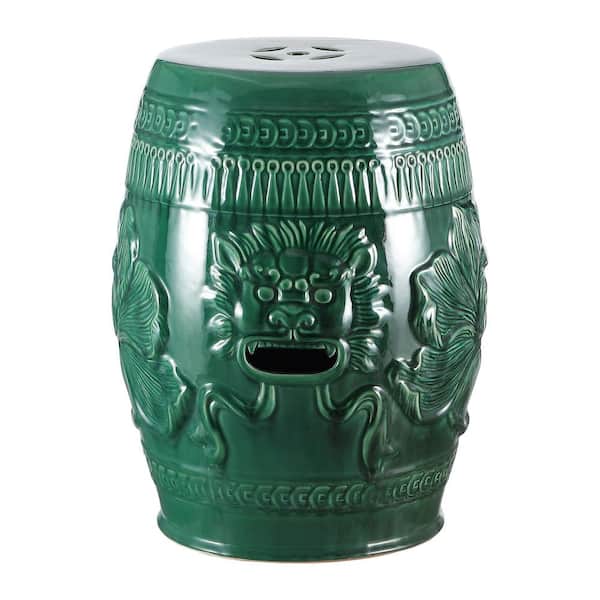 SAFAVIEH Chinese Dragon Green Ceramic Garden Stool