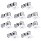 4 in. New Construction and Remodel White Die-Cast Recessed Lighting Kit (10-Pack)
