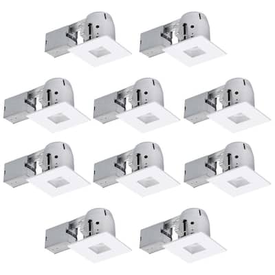 4 in. New Construction and Remodel White Die-Cast Recessed Lighting Kit (10-Pack)