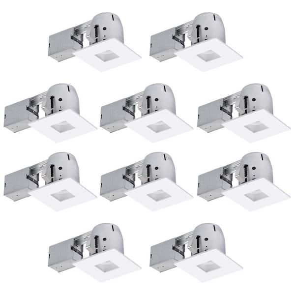 Globe Electric 4 in. New Construction and Remodel White Die-Cast Recessed Lighting Kit (10-Pack)