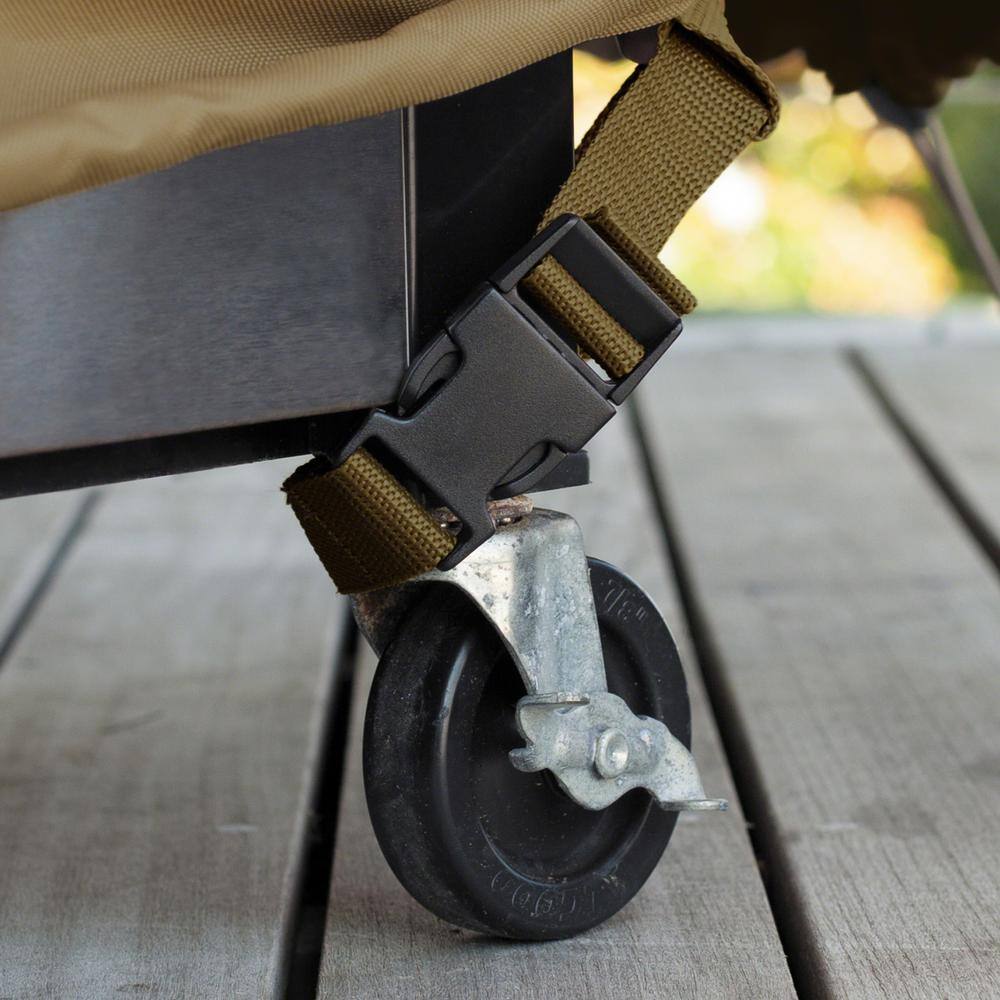 Beige and Brown Water-Resistant Polyester Double Handle Bar Cart Cover
